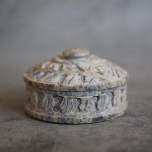 Carved Soapstone Trinket Box